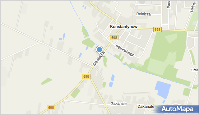 Konstantynów powiat bialski, Siedlecka, mapa Konstantynów powiat bialski