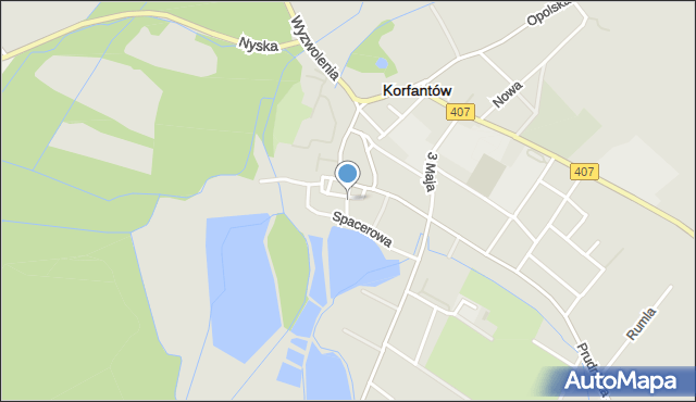 Korfantów, Sienkiewicza Henryka, mapa Korfantów