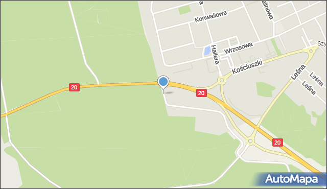 Kościerzyna, Siekierkowskiego Apolinarego, mapa Kościerzyna