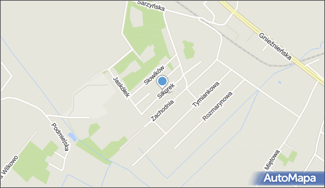 Koszalin, Sikorek, mapa Koszalina