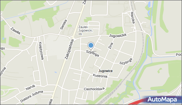 Kraków, Siarczana, mapa Krakowa