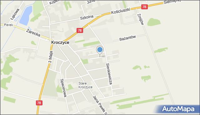 Kroczyce, Sienkiewicza Henryka, mapa Kroczyce