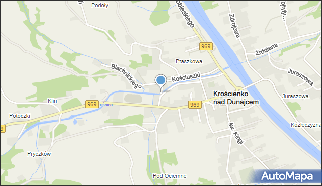 Krościenko nad Dunajcem, Sienkiewicza Henryka, mapa Krościenko nad Dunajcem