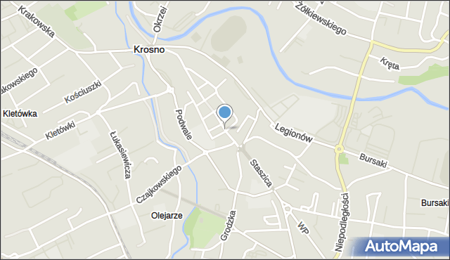 Krosno, Sienkiewicza Henryka, mapa Krosna