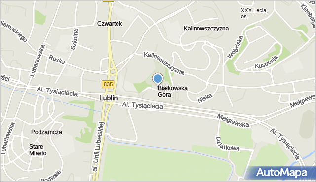 Lublin, Sienna, mapa Lublina