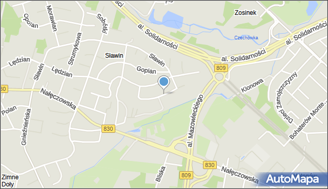 Lublin, Siewierzan, mapa Lublina