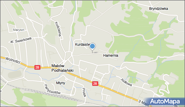 Maków Podhalański, Sienkiewicza Henryka, mapa Maków Podhalański