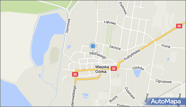 Miejska Górka, Sikorskiego Władysława, gen., mapa Miejska Górka