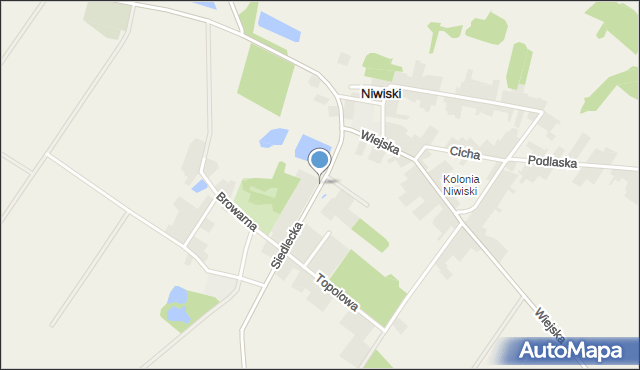 Niwiski, Siedlecka, mapa Niwiski