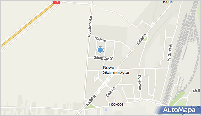 Nowe Skalmierzyce, Sikorskiego Władysława, gen., mapa Nowe Skalmierzyce