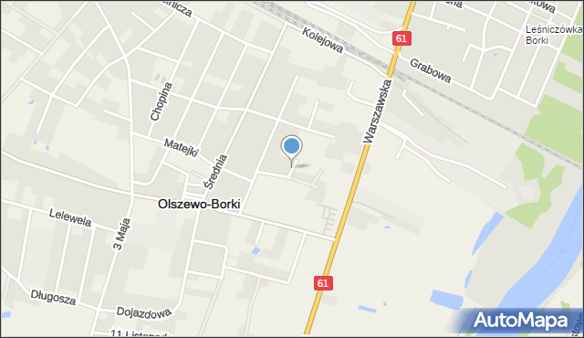 Olszewo-Borki, Sienkiewicza Henryka, mapa Olszewo-Borki