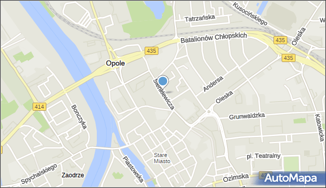 Opole, Sienkiewicza Henryka, mapa Opola