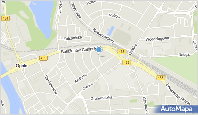 Opole, Sikorskiego Władysława, gen., mapa Opola