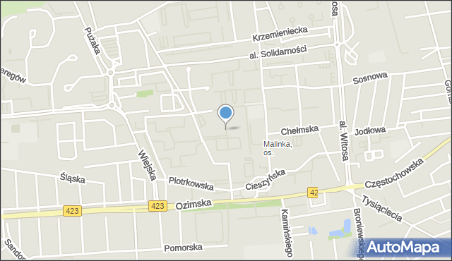 Opole, Sieradzka, mapa Opola