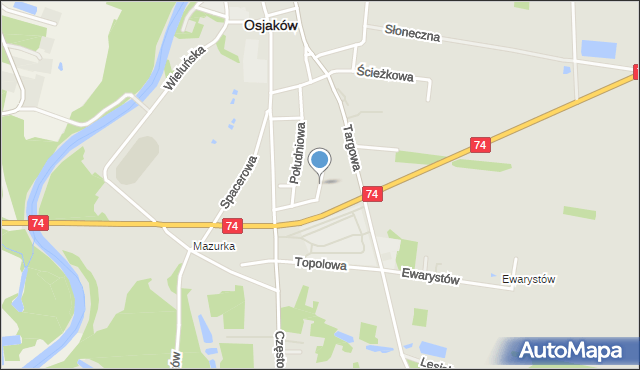 Osjaków, Sienkiewicza Henryka, mapa Osjaków