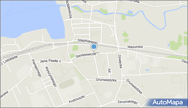 Ostróda, Sienkiewicza Henryka, mapa Ostróda