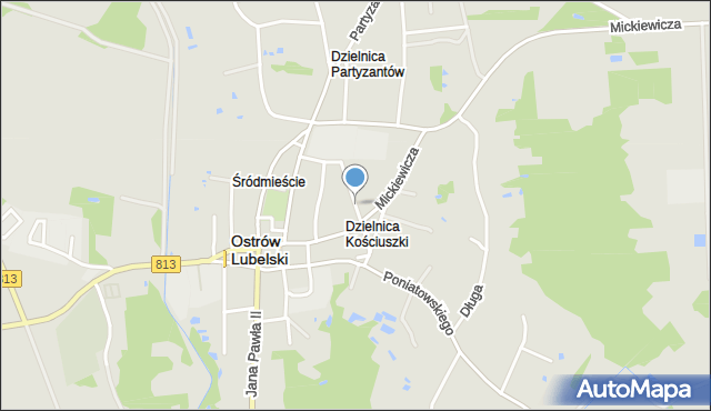 Ostrów Lubelski, Sienkiewicza Henryka, mapa Ostrów Lubelski