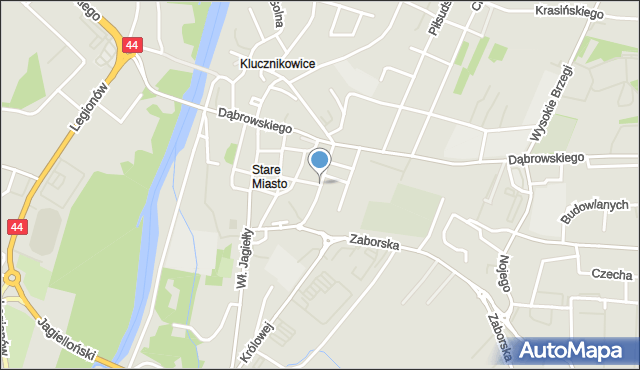 Oświęcim, Sienkiewicza Henryka, mapa Oświęcimia