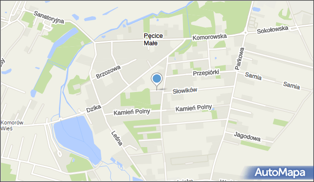 Pęcice Małe, Sikorki, mapa Pęcice Małe