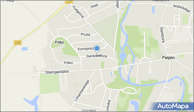 Pelplin, Sienkiewicza Henryka, mapa Pelplin