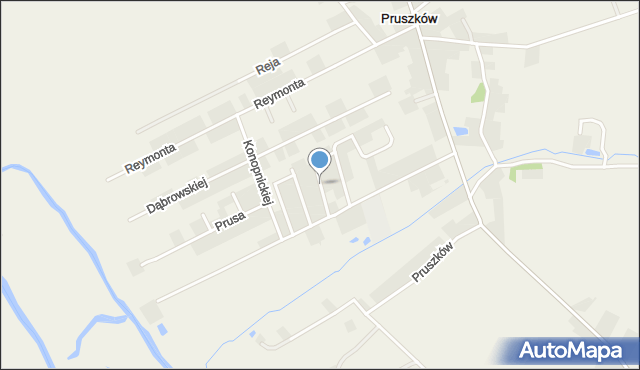 Pruszków gmina Blizanów, Sienkiewicza Henryka, mapa Pruszków gmina Blizanów