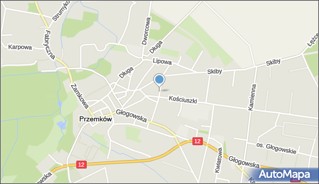 Przemków, Sikorskiego Władysława, gen., mapa Przemków