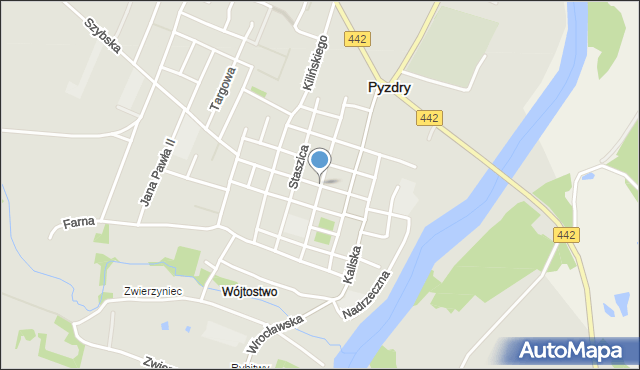 Pyzdry, Sienkiewicza Henryka, mapa Pyzdry