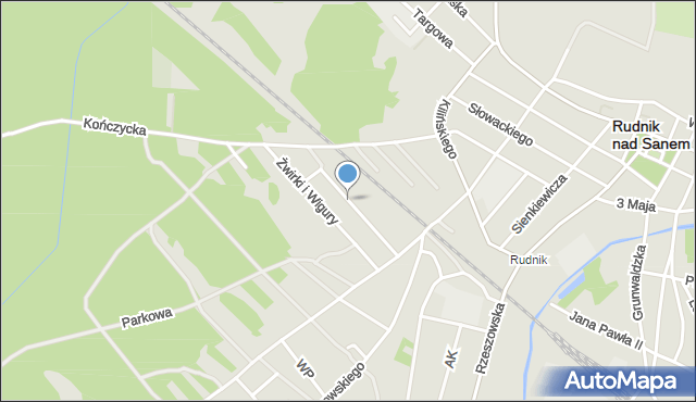 Rudnik nad Sanem, Sikorskiego Władysława, gen., mapa Rudnik nad Sanem