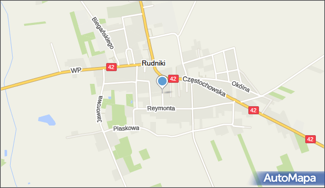 Rudniki powiat oleski, Sienkiewicza Henryka, mapa Rudniki powiat oleski