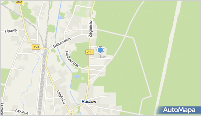 Ruszów gmina Węgliniec, Sienkiewicza Henryka, mapa Ruszów gmina Węgliniec