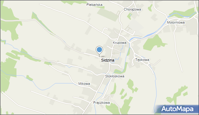 Sidzina gmina Bystra-Sidzina, Sidzina, mapa Sidzina gmina Bystra-Sidzina