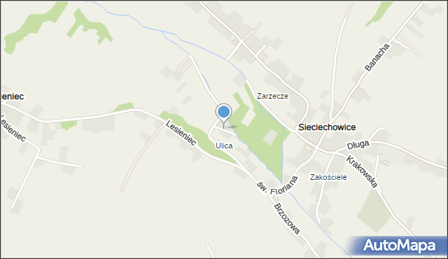 Sieciechowice gmina Iwanowice, Sieciechowice, mapa Sieciechowice gmina Iwanowice