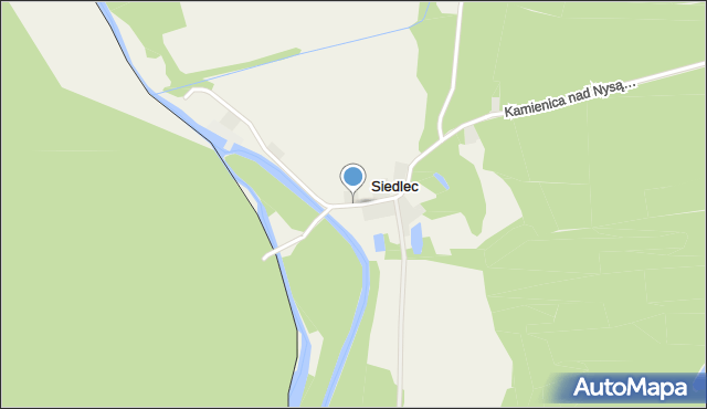 Siedlec gmina Trzebiel, Siedlec, mapa Siedlec gmina Trzebiel