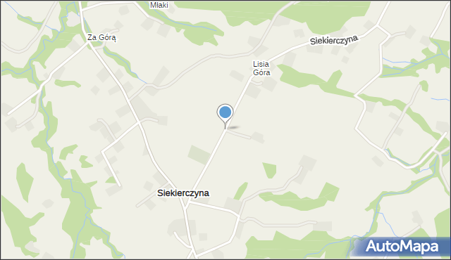 Siekierczyna gmina Limanowa, Siekierczyna, mapa Siekierczyna gmina Limanowa