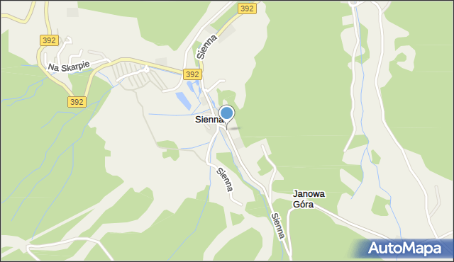Sienna gmina Stronie Śląskie, Sienna, mapa Sienna gmina Stronie Śląskie