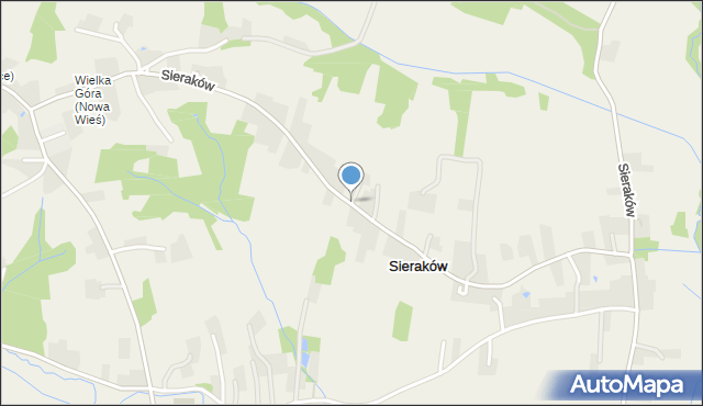 Sieraków gmina Dobczyce, Sieraków, mapa Sieraków gmina Dobczyce