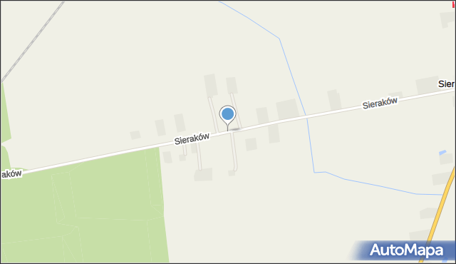 Sieraków gmina Gostynin, Sieraków, mapa Sieraków gmina Gostynin