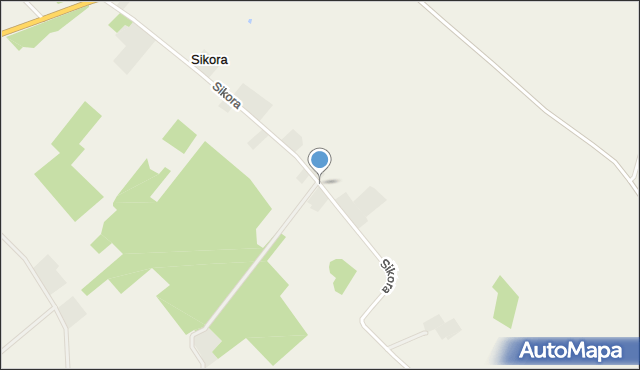 Sikora gmina Grajewo, Sikora, mapa Sikora gmina Grajewo