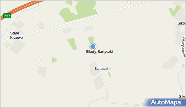 Sikory-Bartyczki, Sikory-Bartyczki, mapa Sikory-Bartyczki