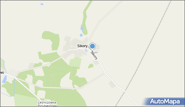 Sikory gmina Gryfice, Sikory, mapa Sikory gmina Gryfice