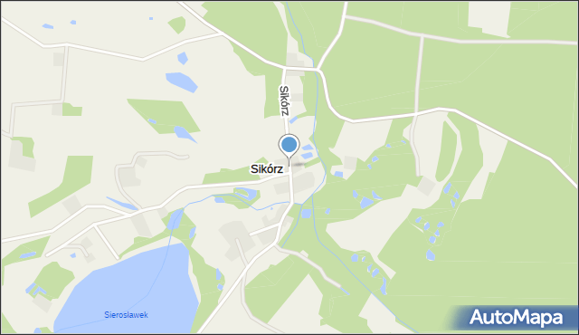 Sikórz gmina Chrostkowo, Sikórz, mapa Sikórz gmina Chrostkowo