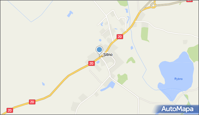 Sitno gmina Szczecinek, Sitno, mapa Sitno gmina Szczecinek