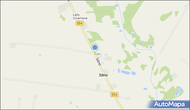 Sitno gmina Zbójno, Sitno, mapa Sitno gmina Zbójno