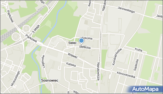 Sosnowiec, Sielecka, mapa Sosnowca