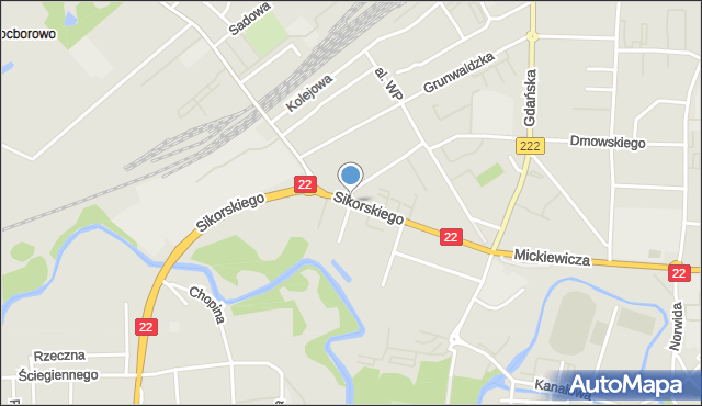 Starogard Gdański, Sikorskiego Władysława, gen., mapa Starogard Gdański