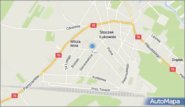 Stoczek Łukowski, Sienkiewicza Henryka, mapa Stoczek Łukowski