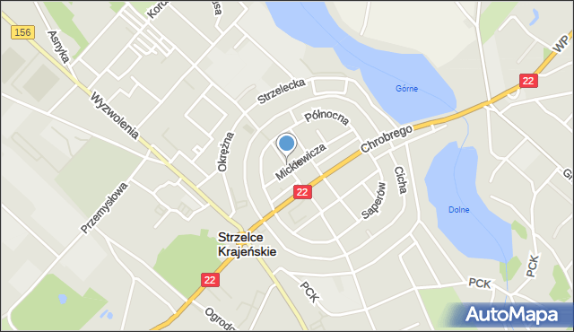 Strzelce Krajeńskie, Sienkiewicza Henryka, mapa Strzelce Krajeńskie