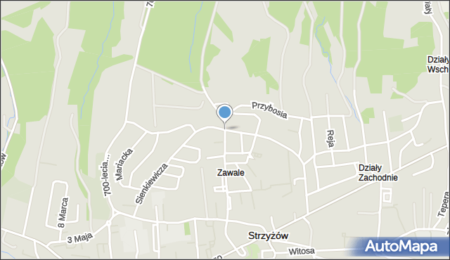 Strzyżów, Sienkiewicza Henryka, mapa Strzyżów