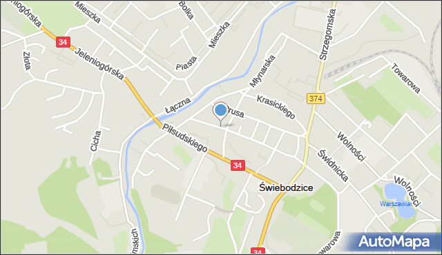 Świebodzice, Sienkiewicza Henryka, mapa Świebodzice