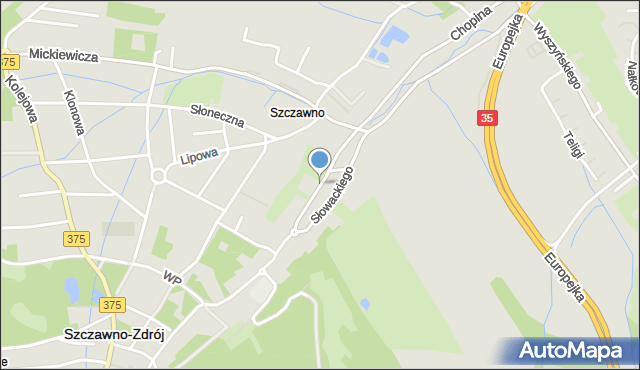 Szczawno-Zdrój, Sienkiewicza Henryka, mapa Szczawno-Zdrój